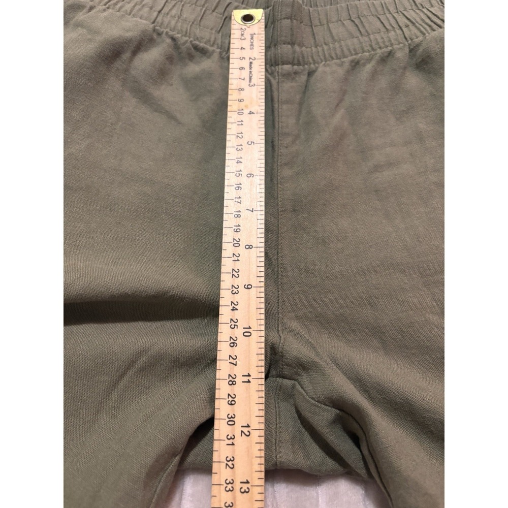 Old Navy Linen Blend Wide Leg Pants PL Olive Green High Rise Coastal Grandma NWT - Picture 10 of 10